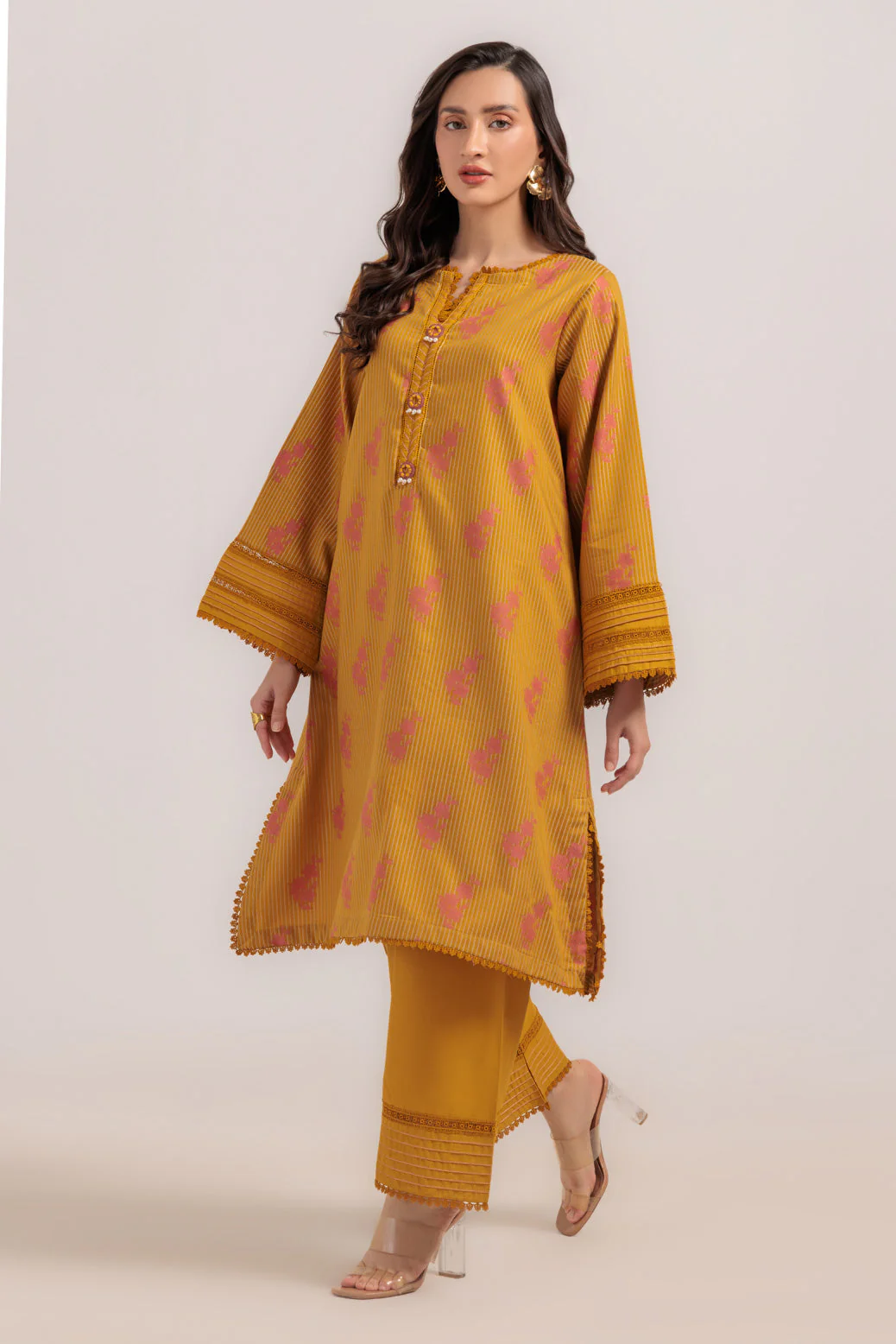 MUSTARD-JACQUARD-2 PIECE (WS6242P14) - Image 2
