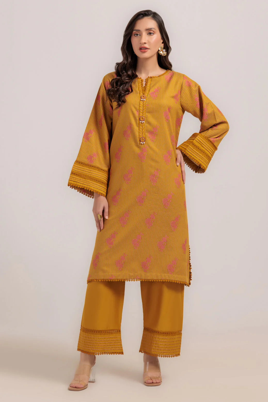 MUSTARD-JACQUARD-2 PIECE (WS6242P14) - Image 3