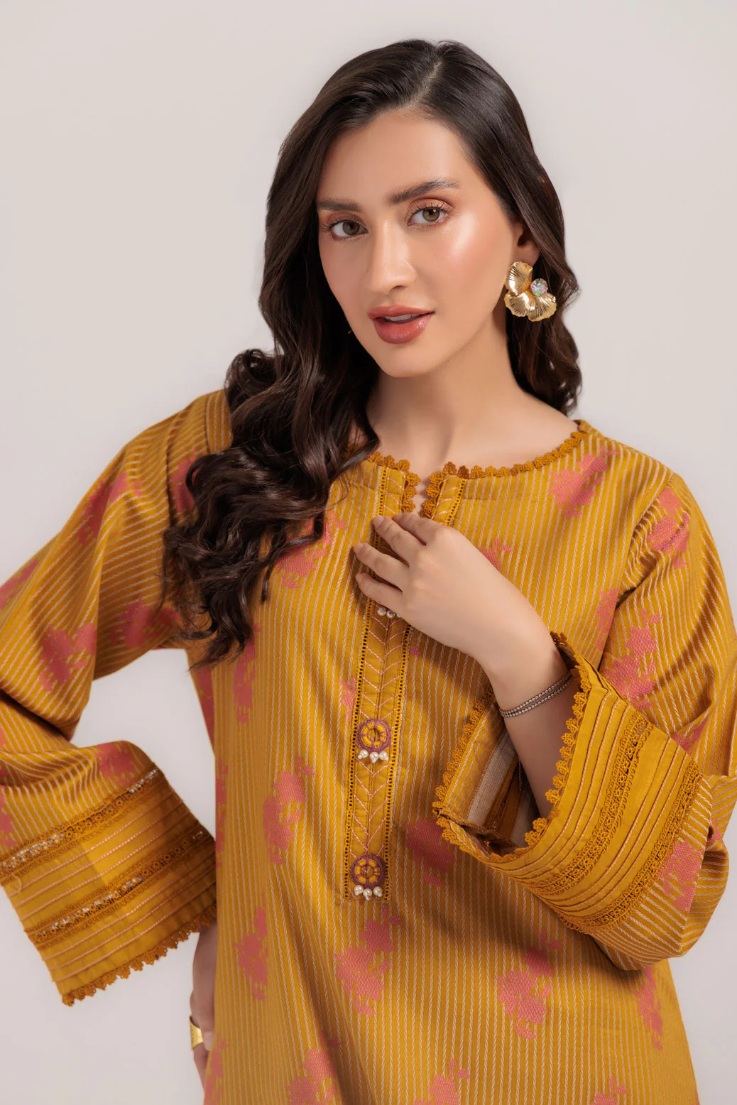 MUSTARD-JACQUARD-2 PIECE (WS6242P14) - Image 5
