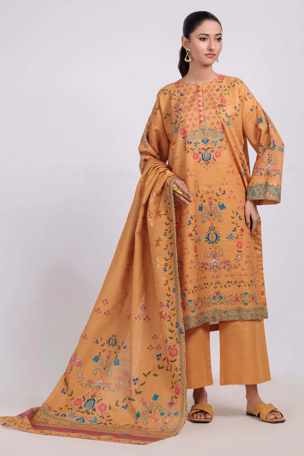 MUSTARD-KHADDAR-3 PIECE (WS6243P51) - Image 4