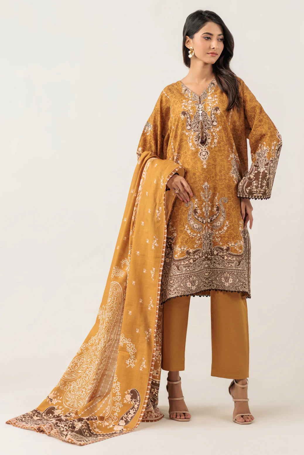 MUSTARD-KHADDAR-3 PIECE (WS6243P96) - Image 2