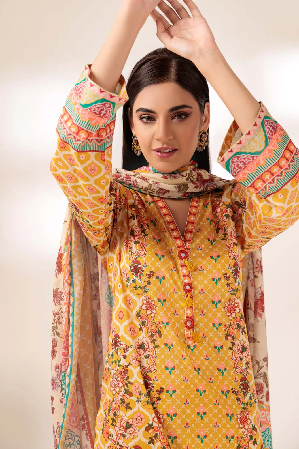 MUSTARD-LAWN-3 PIECE (SSS233P53) - Image 2
