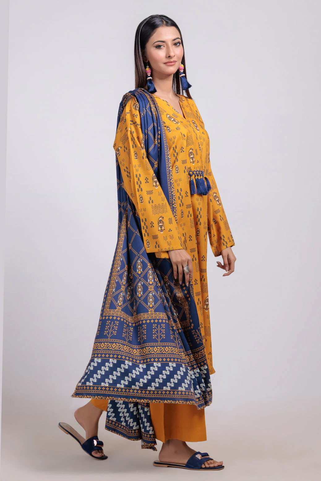 MUSTARD-VISCOSE-3 PIECE (WS6243P73) - Image 4