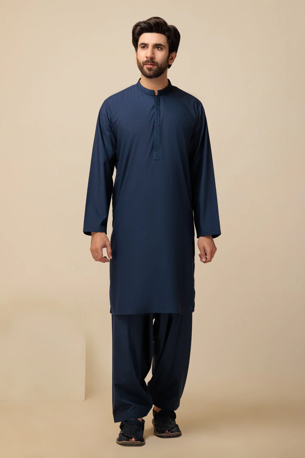 N-BLUE-BLENDED-KURTA SHALWAR - (KSRS23-104) - Image 4