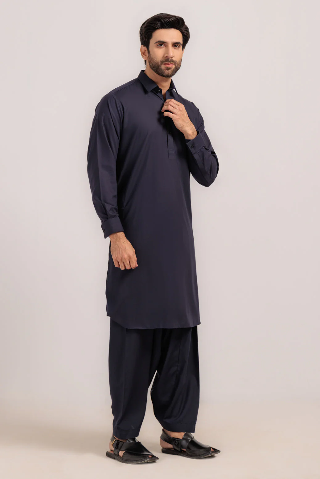 N-BLUE-BLENDED-KURTA SHALWAR - (KSRW24-033) - Image 2