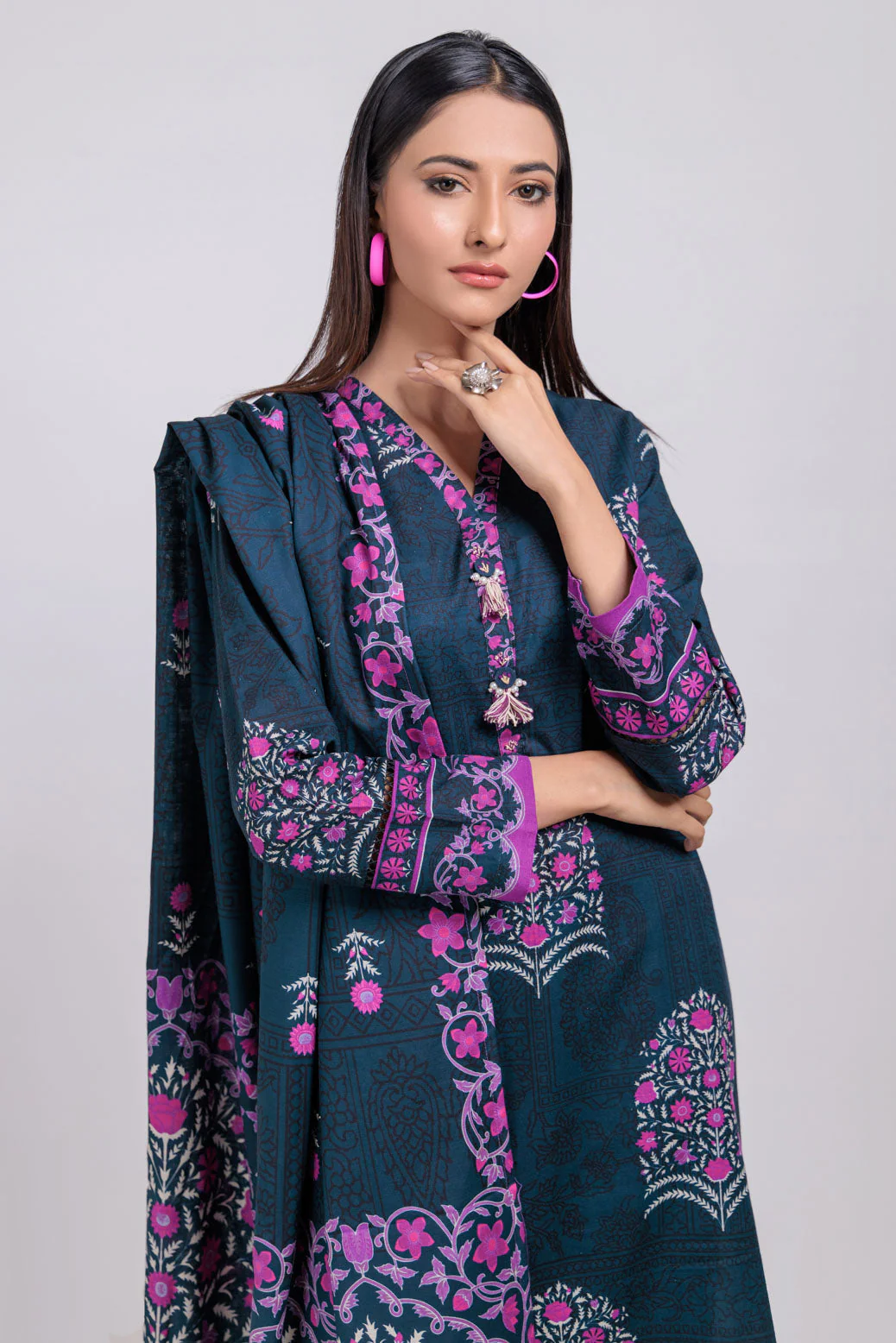 N-BLUE-KHADDAR-3 PIECE (WS2243P33) - Image 3