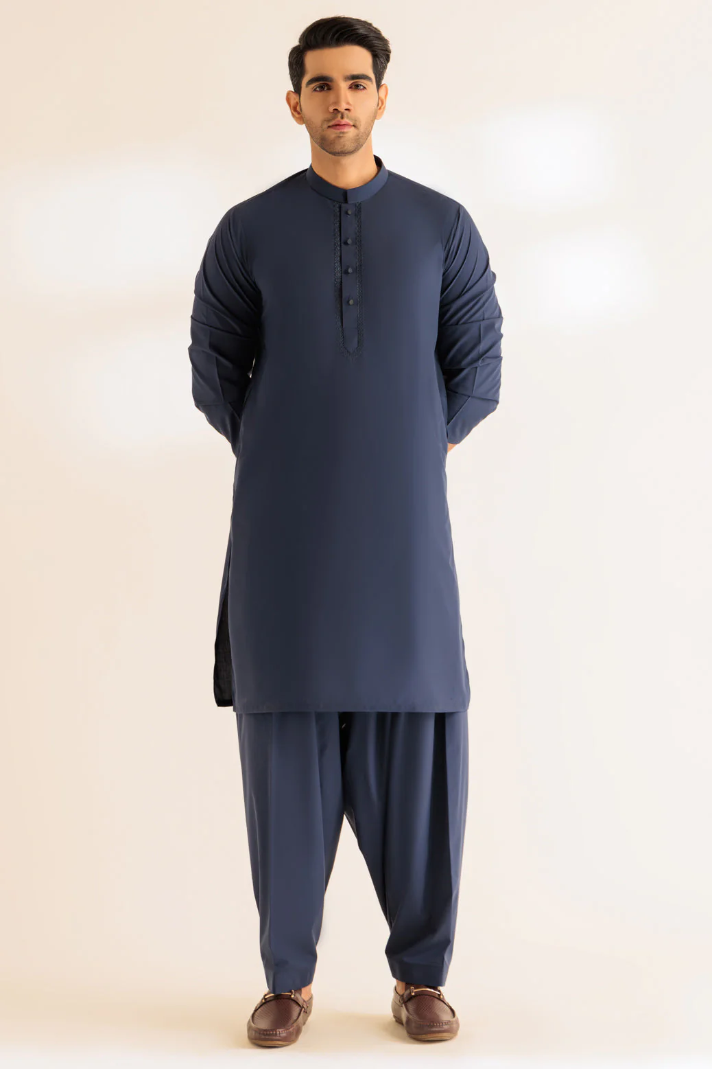 NAVY-BLENDED-KURTA SHALWAR - (KSRS24-008) - Image 2
