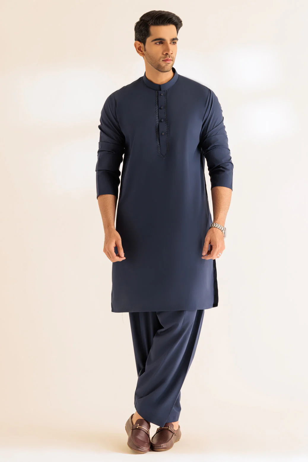 NAVY-BLENDED-KURTA SHALWAR - (KSRS24-008) - Image 3
