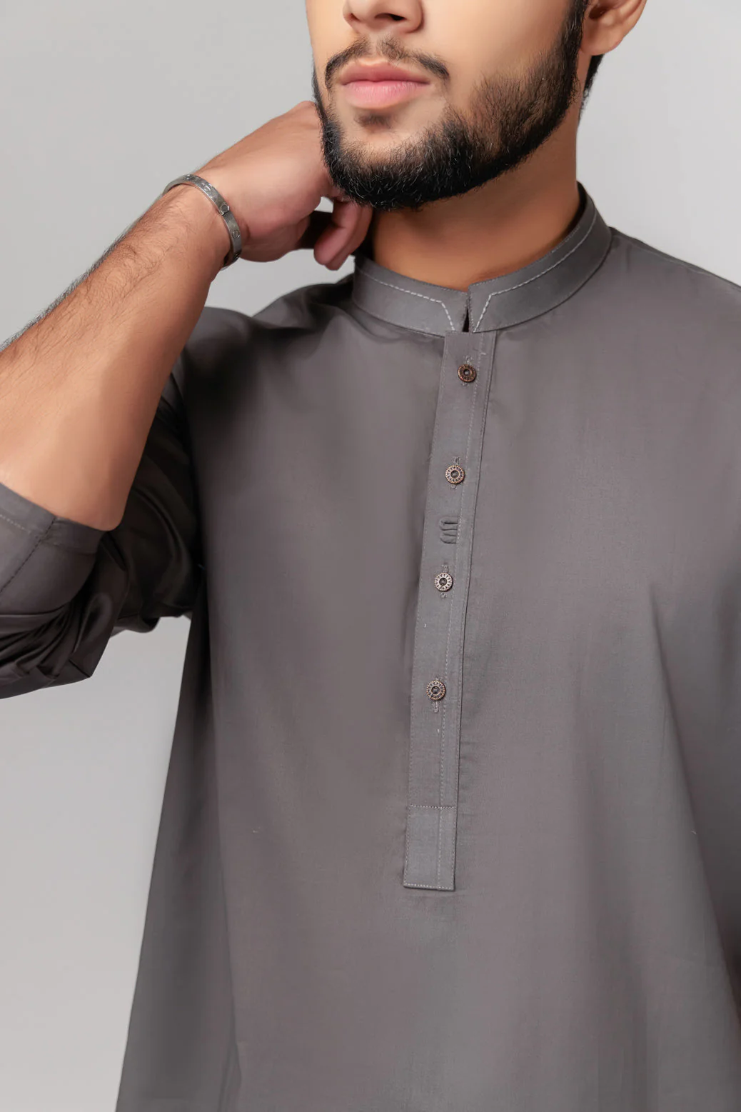 O-GRAY-COTTON-KURTA SHALWAR (KSRS23-045) - Image 2
