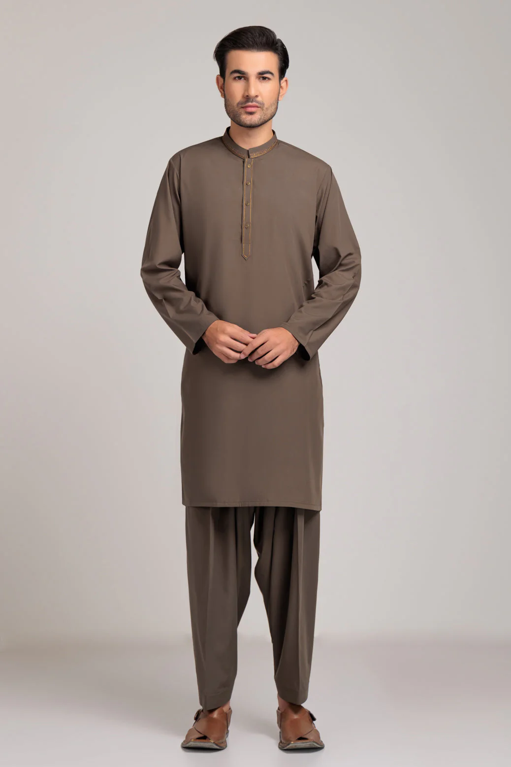 O-GREEN-BLENDED-KURTA SHALWAR (KSRS23-031) - Image 3