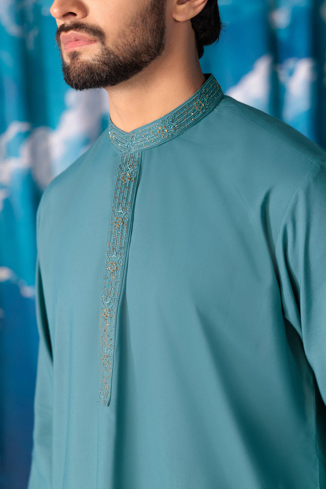 O-GREEN-BLENDED-KURTA SHALWAR - (KSRW24-004) - Image 4