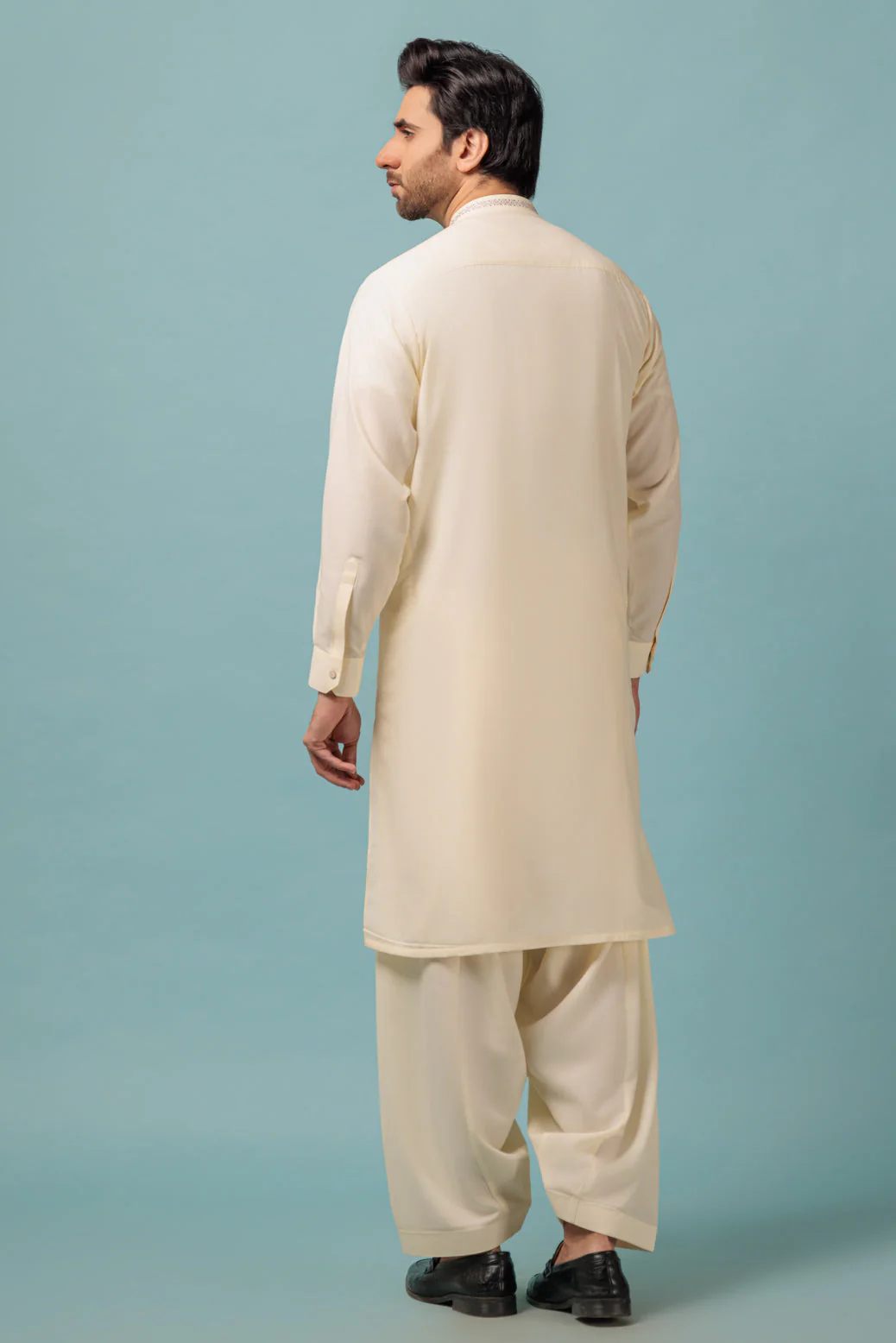 O-WHITE-BLENDED-KURTA SHALWAR - (KSRB23-028) - Image 5
