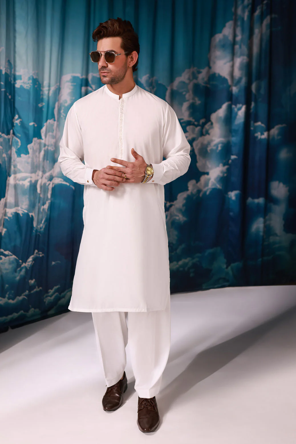 O-WHITE-BLENDED-KURTA SHALWAR - (KSRW24-018) - Image 4