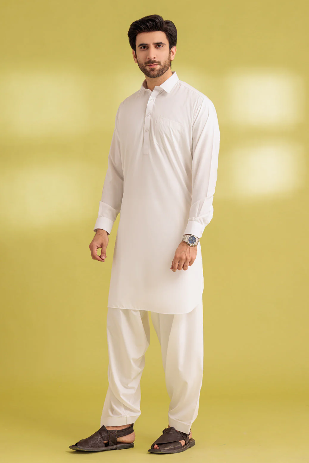 O-WHITE-BLENDED-SHALWAR SUIT - (GSSS23-026) - Image 2