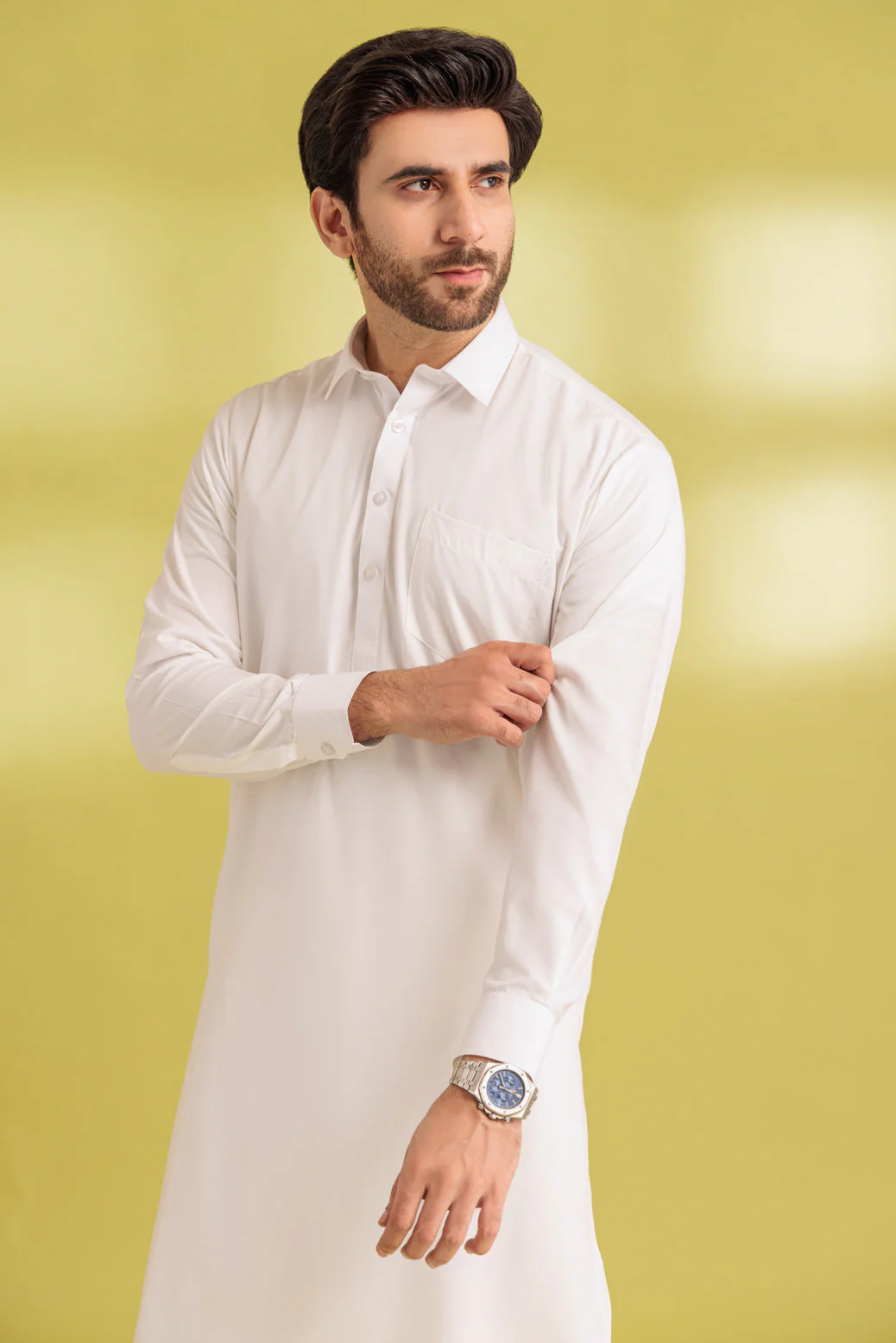 O-WHITE-BLENDED-SHALWAR SUIT - (GSSS23-026) - Image 3