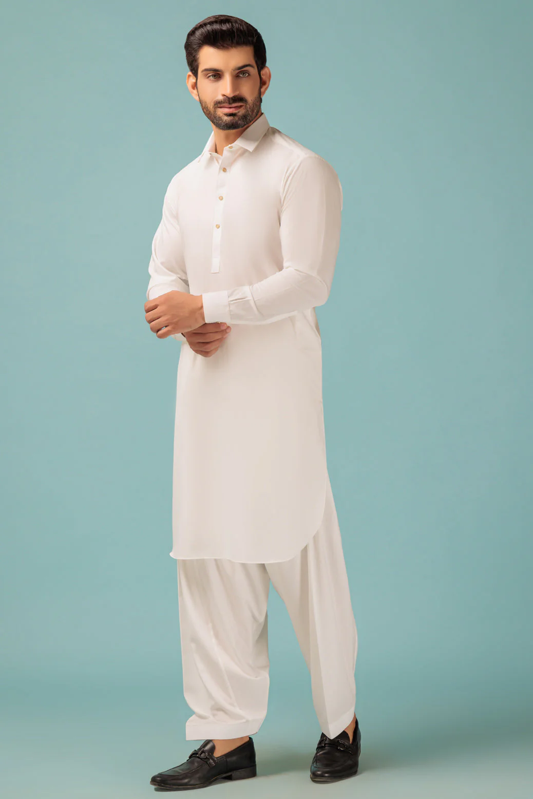 O-WHITE-BLENDED-SHALWAR SUIT - (GSSW23-002) - Image 3