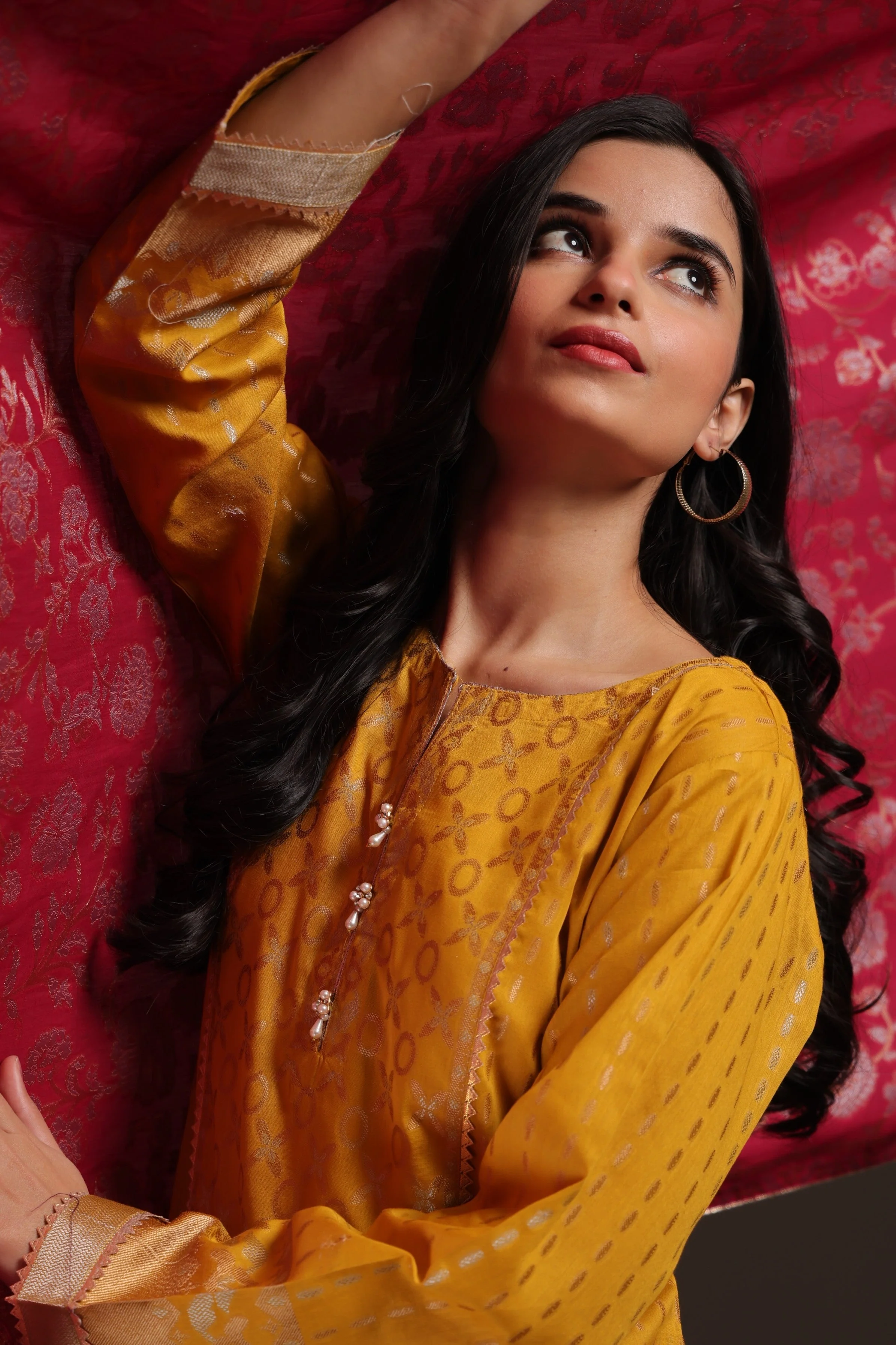 OCHRE-JACQUARD-3 PIECE (JAS233P13) - Image 2