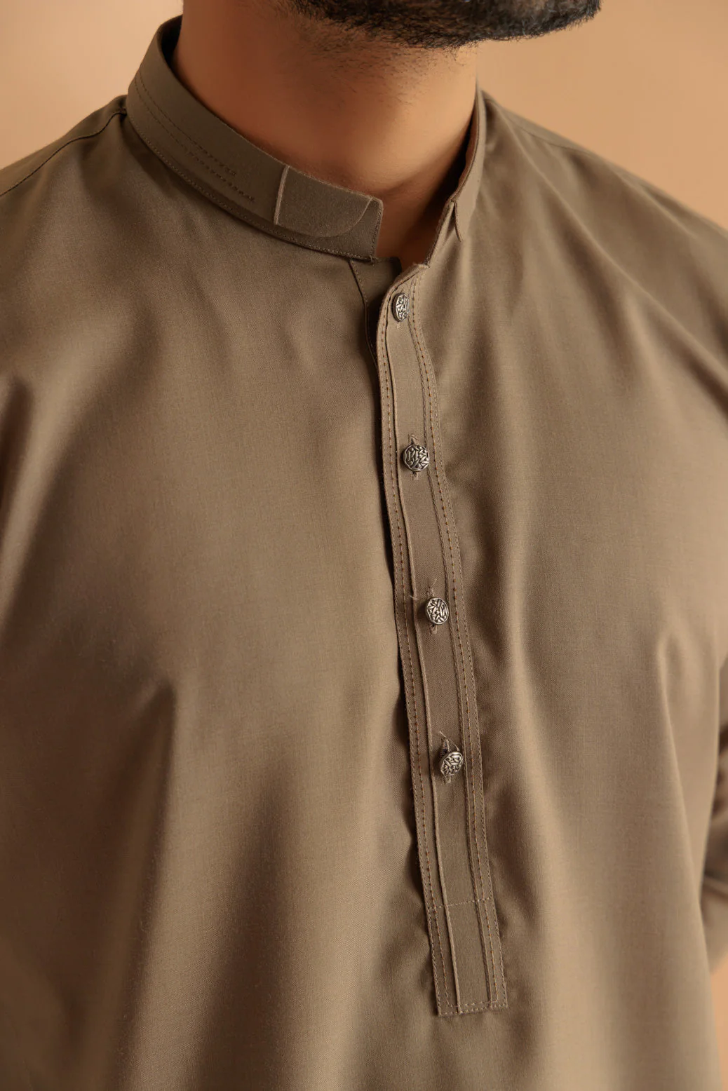 OLIVE-BLENDED-KURTA PAJAMA TROUSER - (KSS24-023) - Image 4