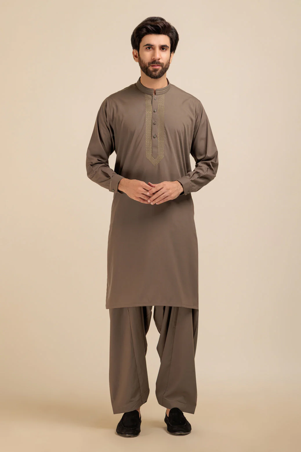 OLIVE-BLENDED-KURTA SHALWAR - (KSRB23-029) - Image 3