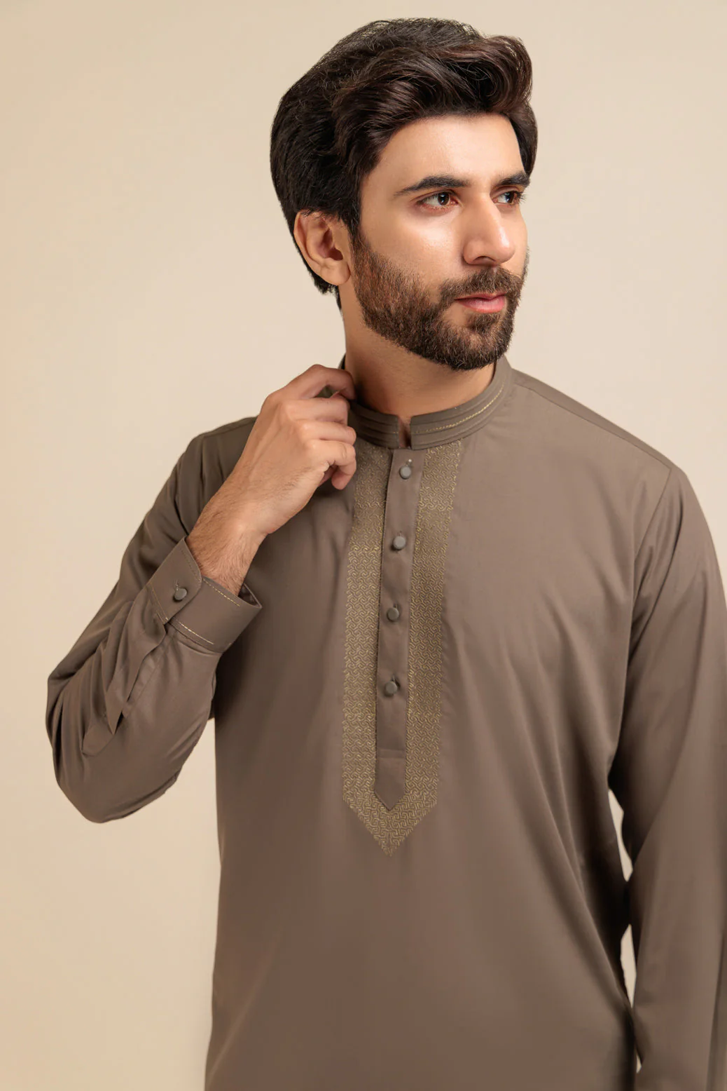 OLIVE-BLENDED-KURTA SHALWAR - (KSRB23-029) - Image 4