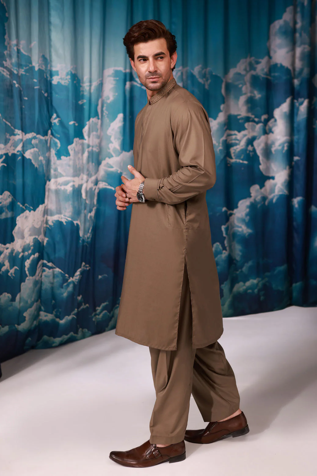 OLIVE-BLENDED-KURTA SHALWAR - (KSRW24-007) - Image 2
