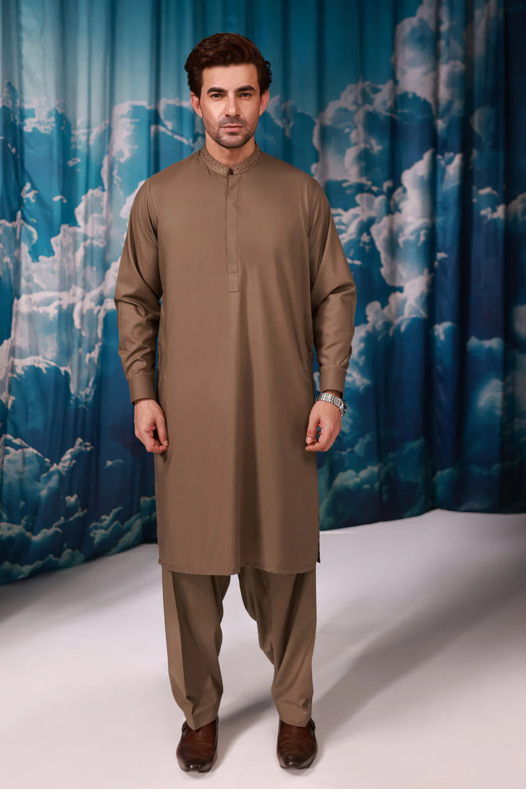 OLIVE-BLENDED-KURTA SHALWAR - (KSRW24-007) - Image 3