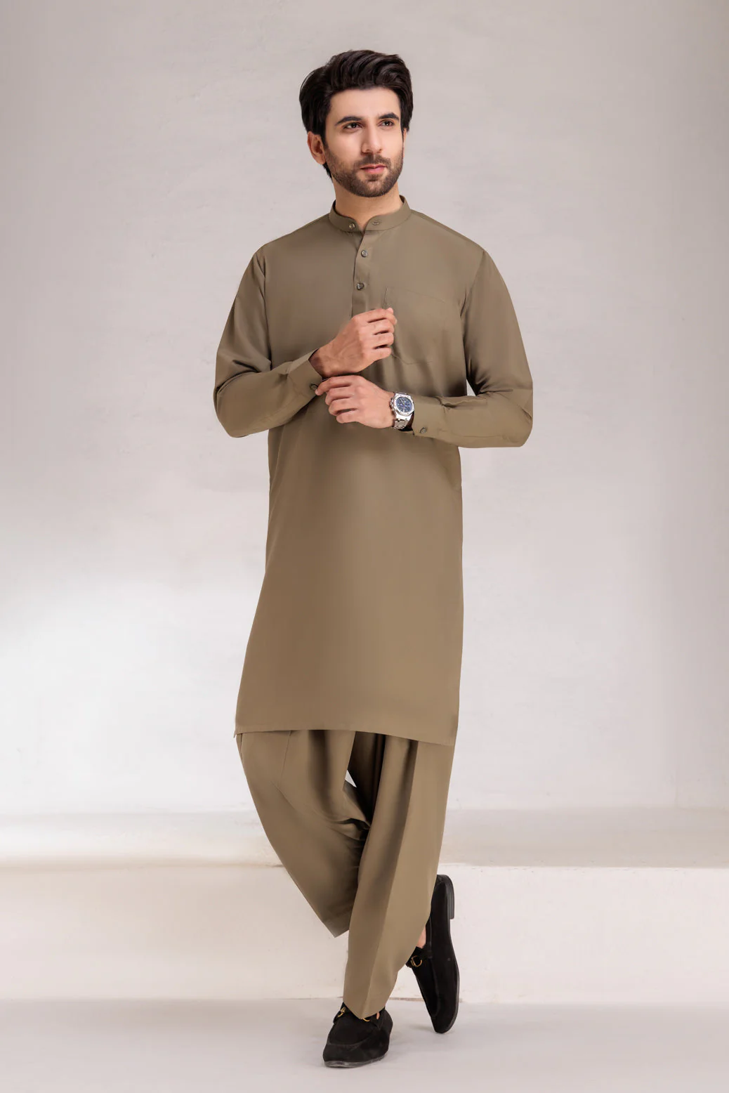 OLIVE-BLENDED-SHALWAR SUIT (GSBB22-009) - Image 3