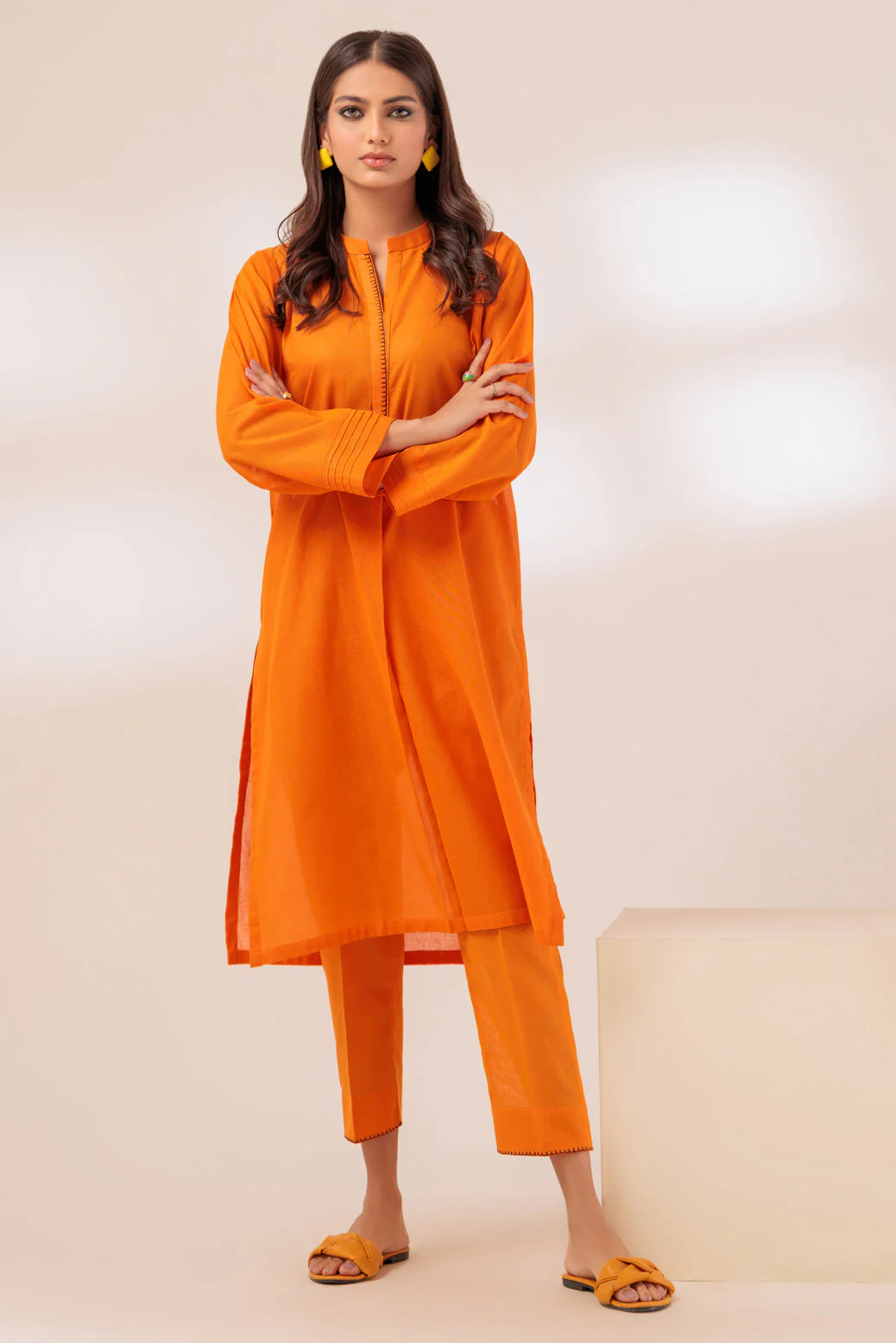 ORANGE-COTTON DOUBLE-2 PIECE (PWS5232P07) - Image 3