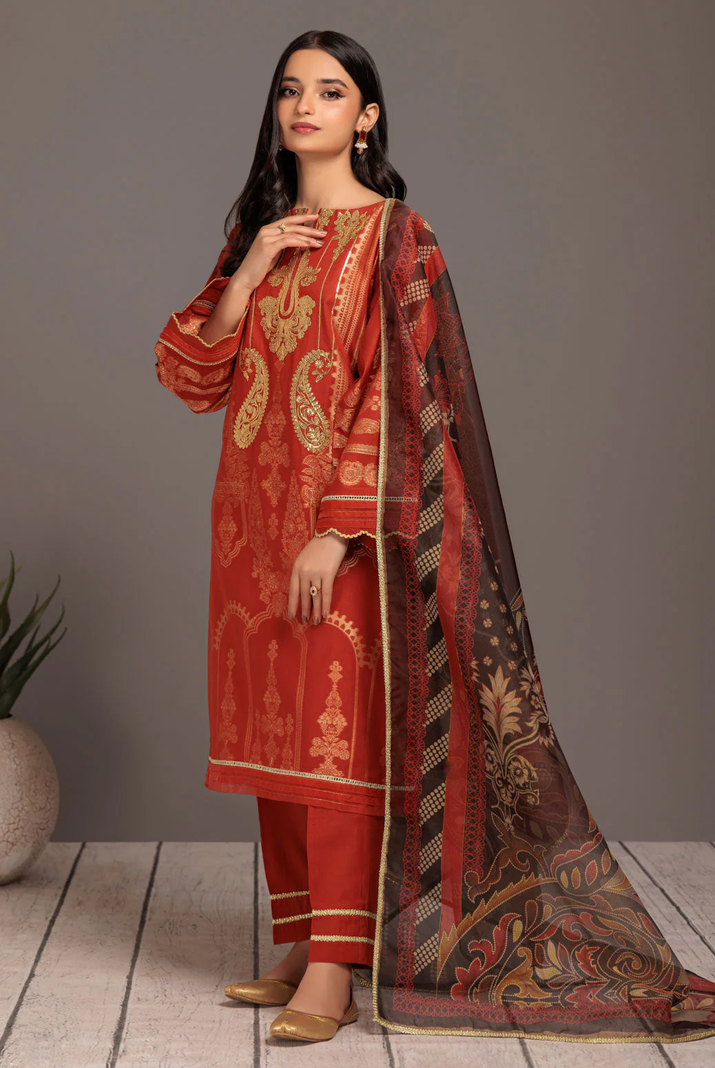 ORANGE-JACQUARD-3 PIECE (BU1H223P05) - Image 2
