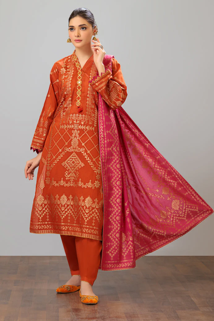 ORANGE-JACQUARD-3 PIECE (JSS233P04) - Image 3