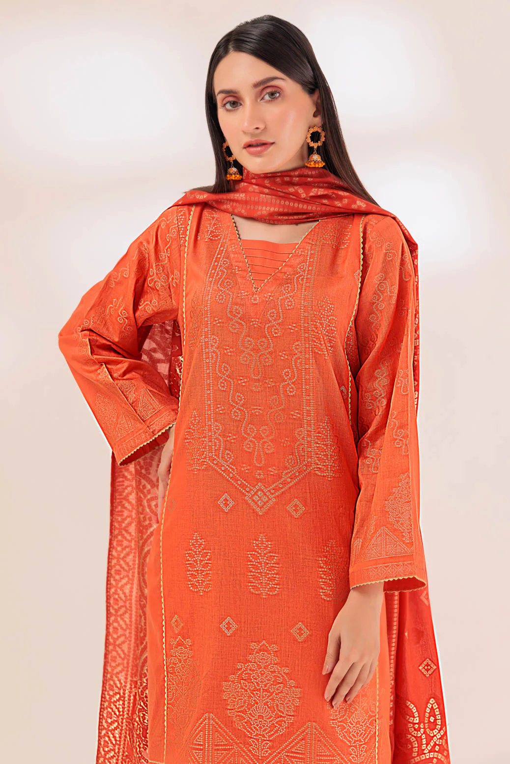 ORANGE-JACQUARD-3 PIECE (PWJ5233P11) - Image 2