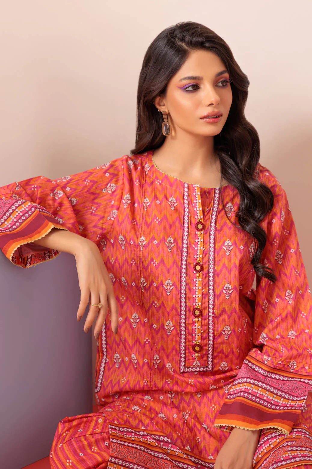 ORANGE-LAWN-2 PIECE (AAK232P04) - Image 3