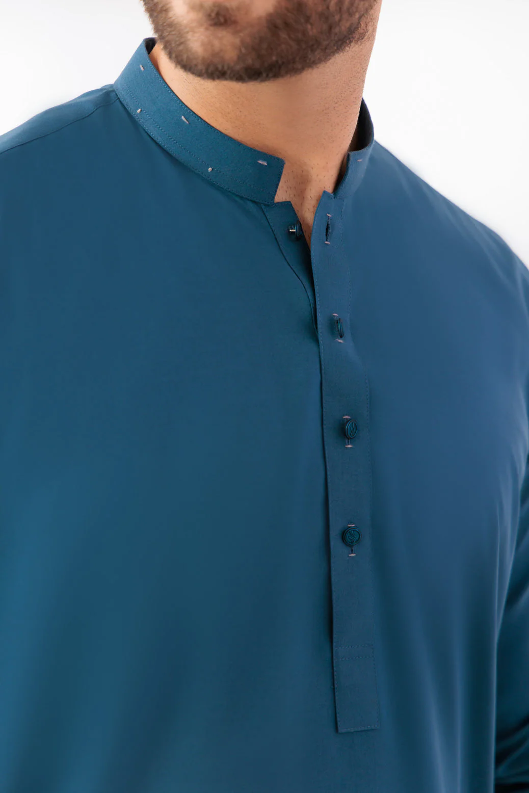 OX-BLUE-BLENDED-KURTA TROUSER - (KSR24-021) - Image 2