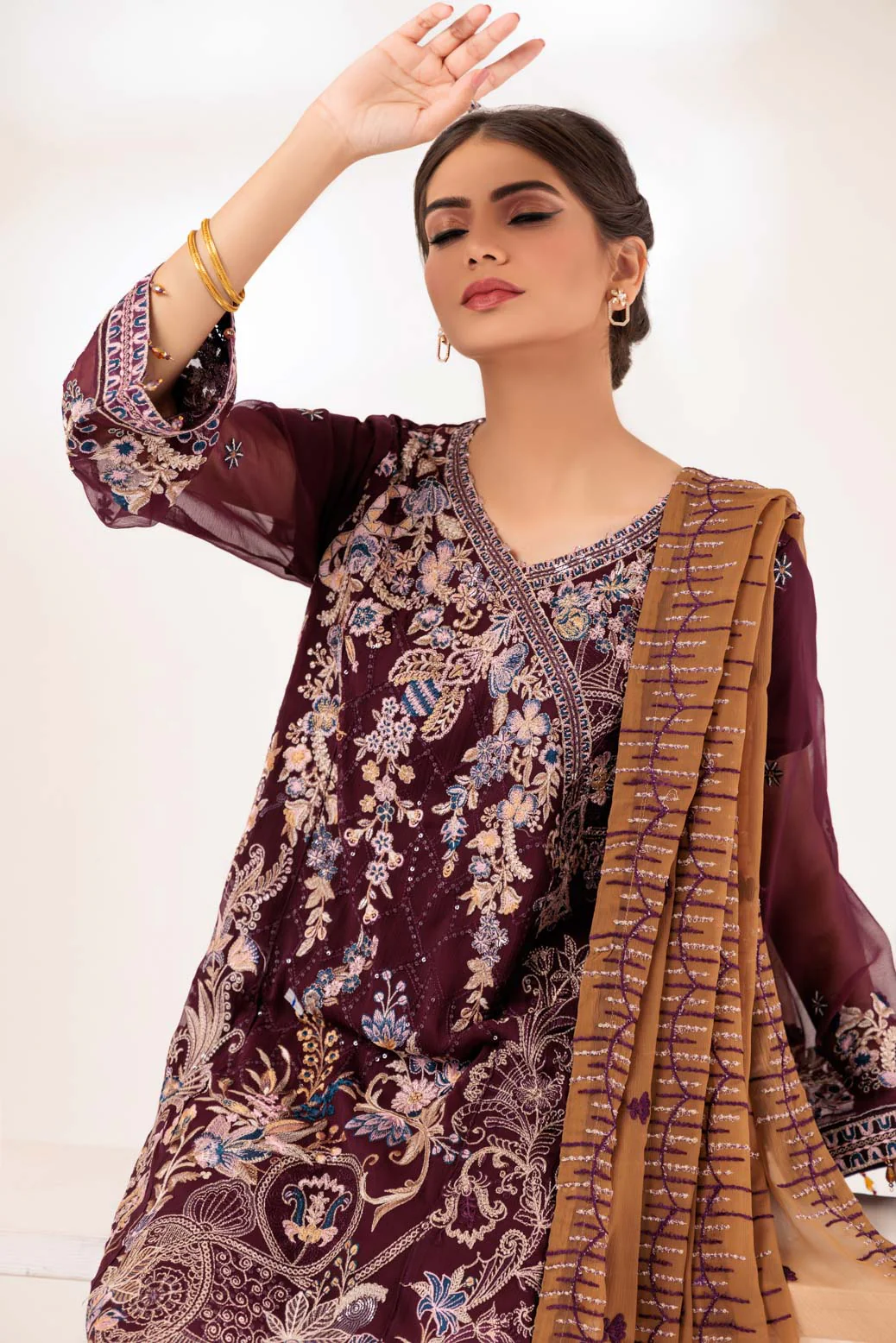 P-BROWN-CHIFFON-3 PIECE (MWF233P05) - Image 4
