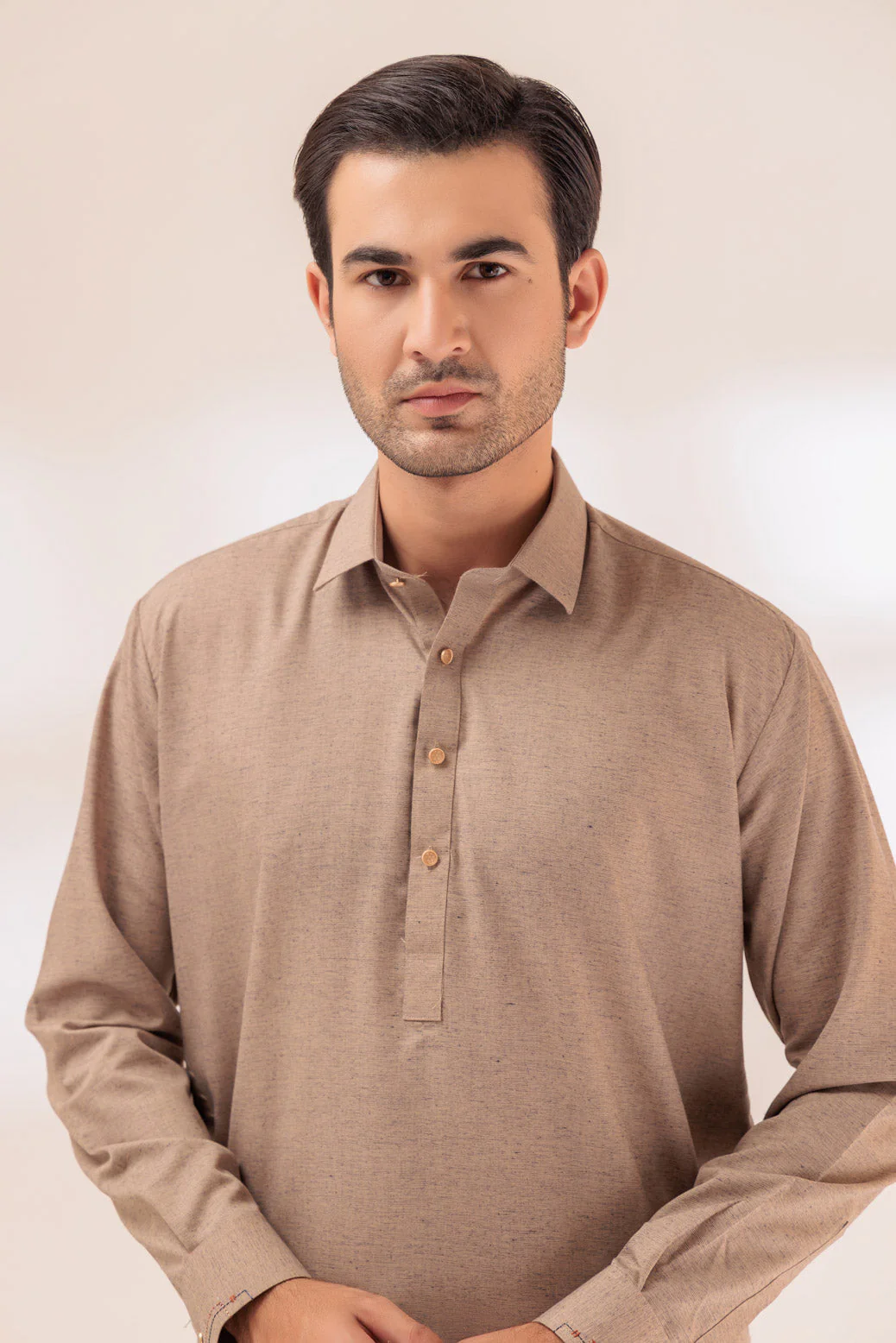 P-KHAKI-BLENDED-SHALWAR SUIT - (GSSW23-069) - Image 2