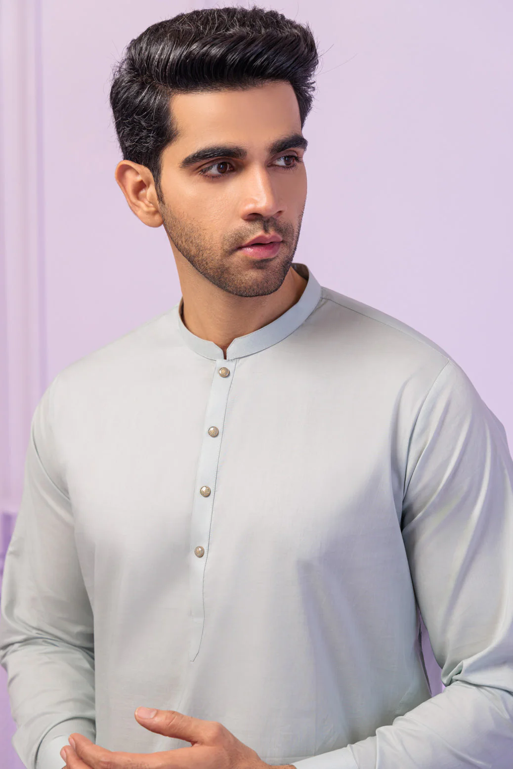 P-SMOKE-COTTON-KURTA SHALWAR - (KSRS24-039) - Image 2