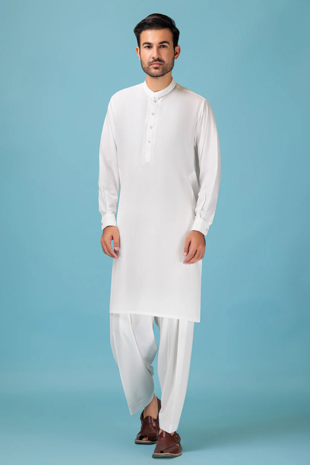 P-WHITE-BLENDED-KURTA SHALWAR - (KSRB23-002) - Image 3