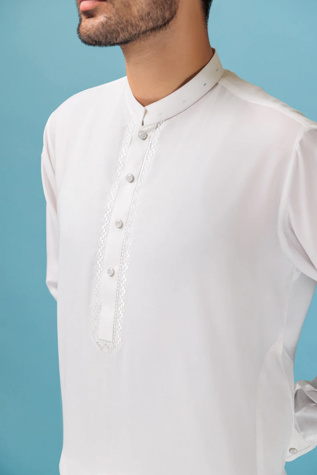P-WHITE-BLENDED-KURTA SHALWAR - (KSRB23-002) - Image 4