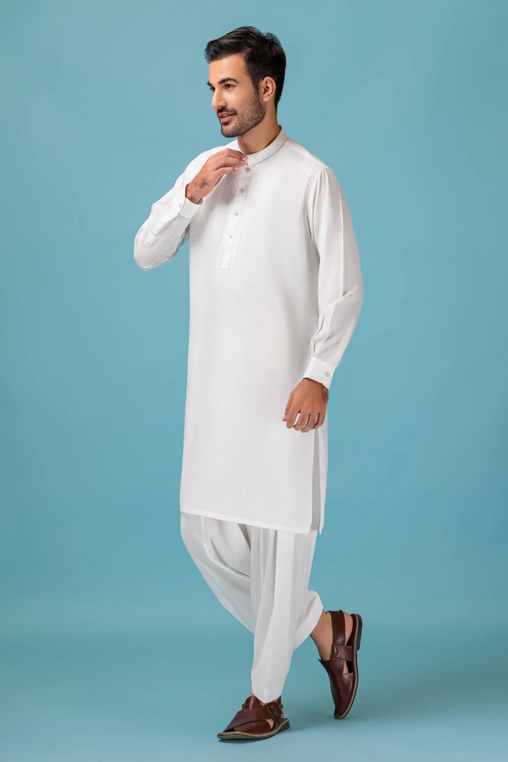 P-WHITE-BLENDED-KURTA SHALWAR - (KSRB23-002) - Image 5