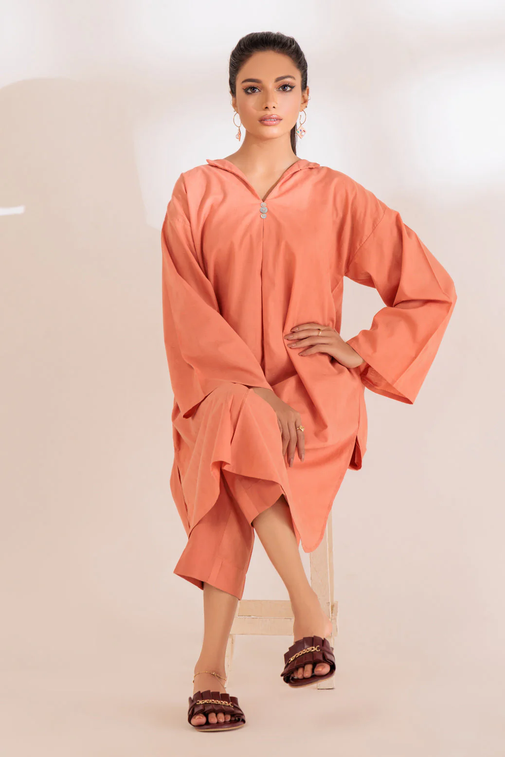 PEACH-JACQAURD-2 PIECE (BSSS232P08) - Image 2