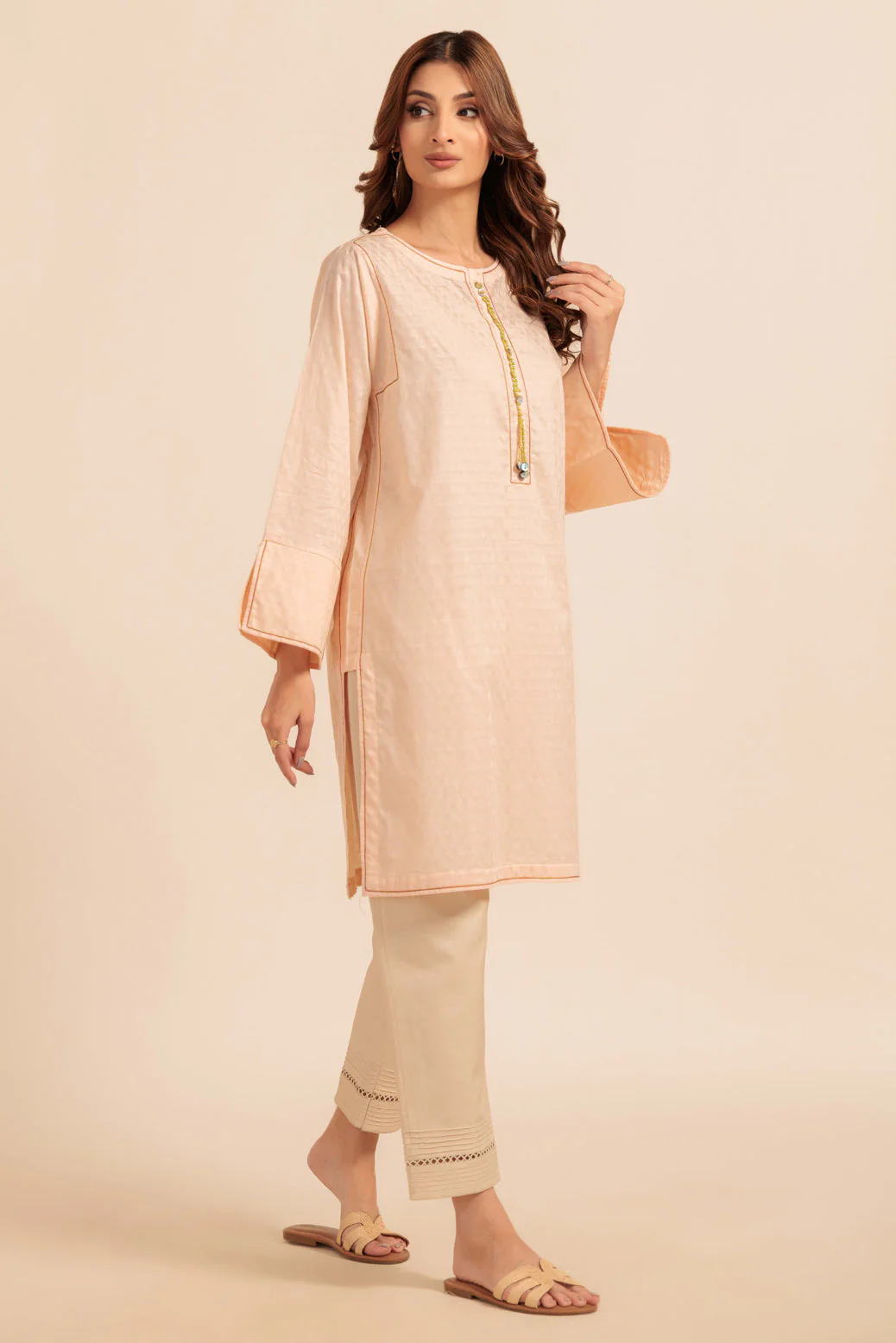 PEACH-JACQUARD-1 PIECE (PWS6241P12) - Image 2