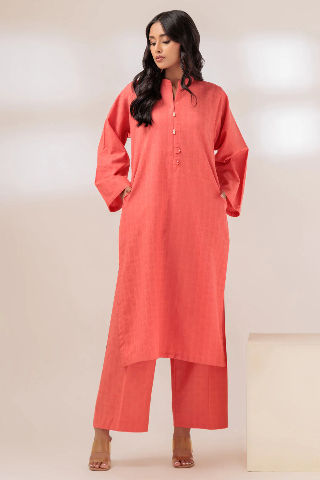 PEACH-JACQUARD-2 PIECE (WS6232P23) - Image 3