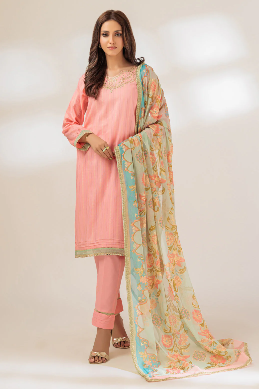 PEACH-JACQUARD-3 PIECE (BSHS233P22) - Image 2