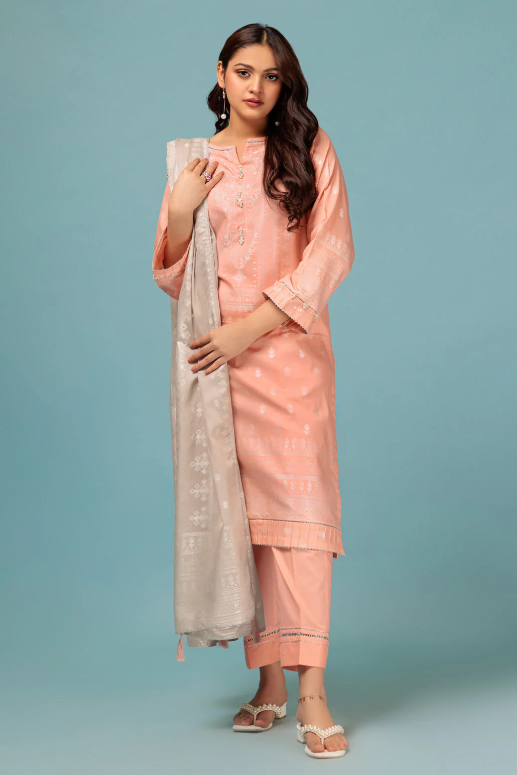 PEACH-JACQUARD-3 PIECE (JAS233P29) - Image 2