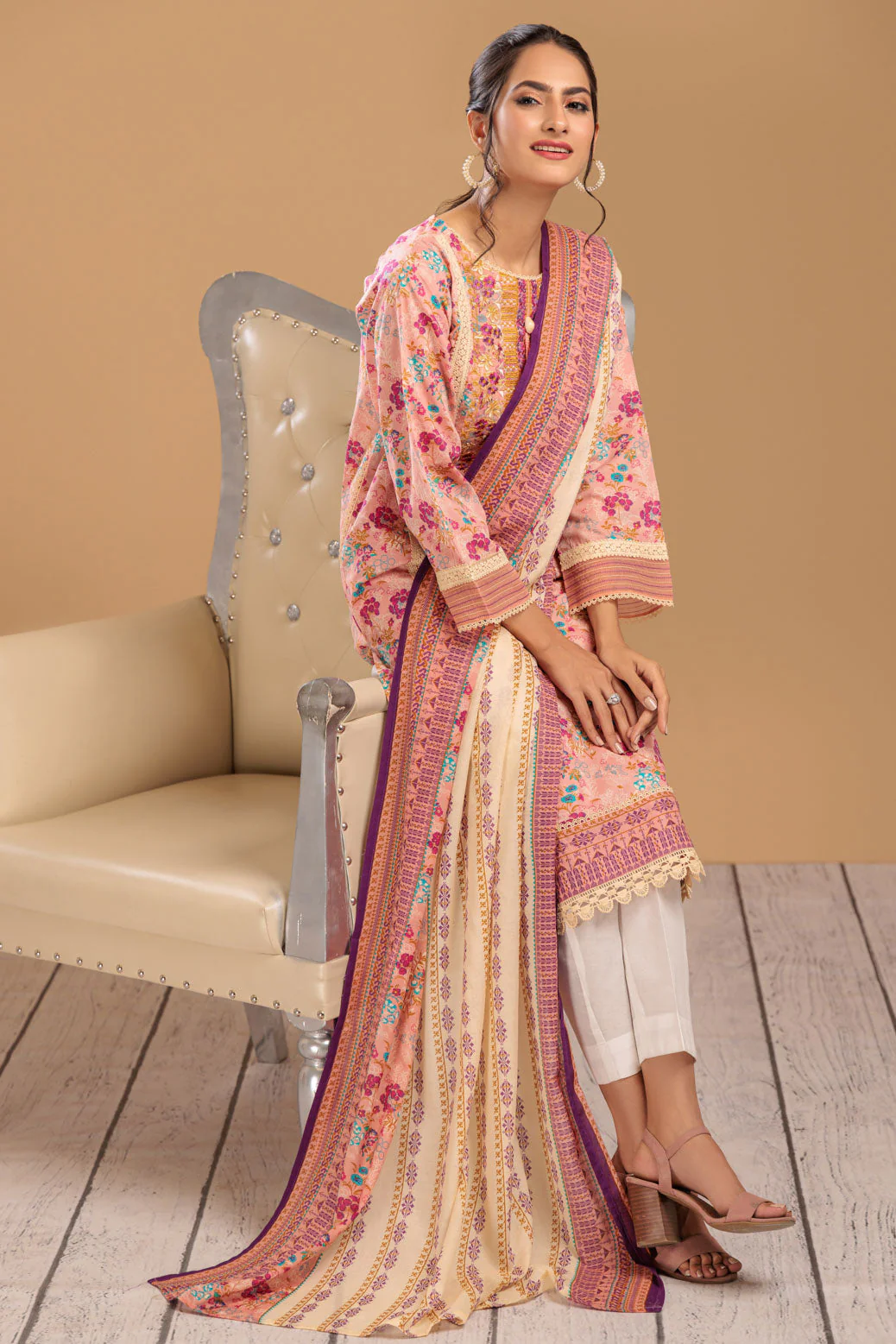 PEACH-LAWN-2 PIECE (SSS232P08) - Image 3