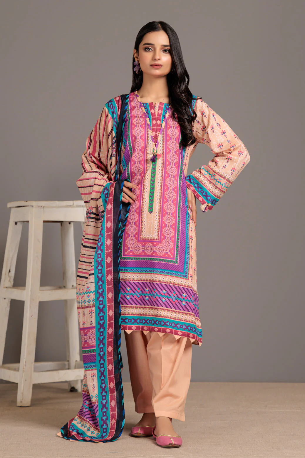 PEACH-LAWN-3 PIECE (SRS233P12) - Image 2