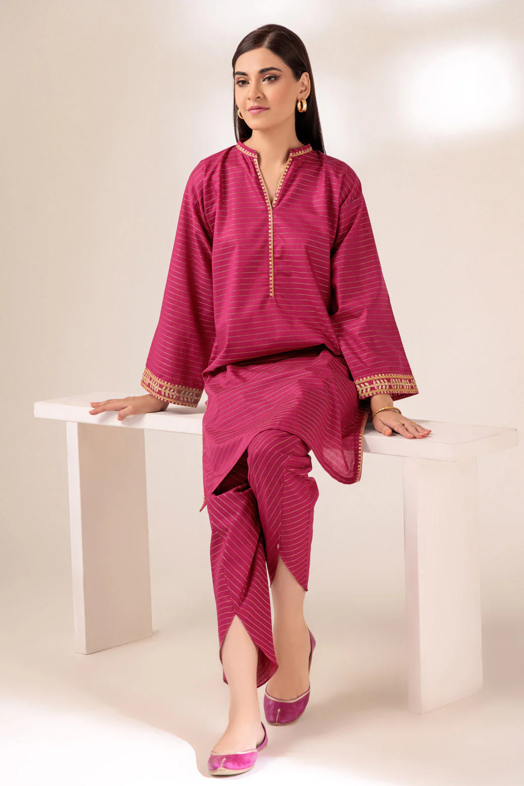 PINK-DOBBY-2 PIECE (SSS232P18) - Image 2