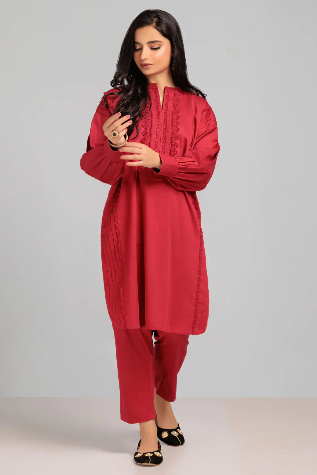 PINK-DOBBY-2 PIECE-SUIT (WHS222P07) - Image 4