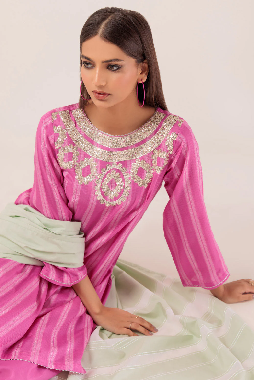 PINK-DYED DOBBY-3 PIECE (PWS5233P03) - Image 2