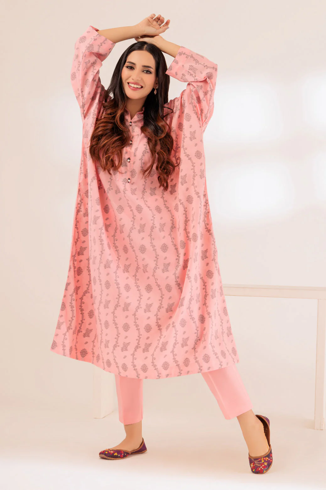 PINK-JACQUARD-2 PIECE (SRLS232P55) - Image 3